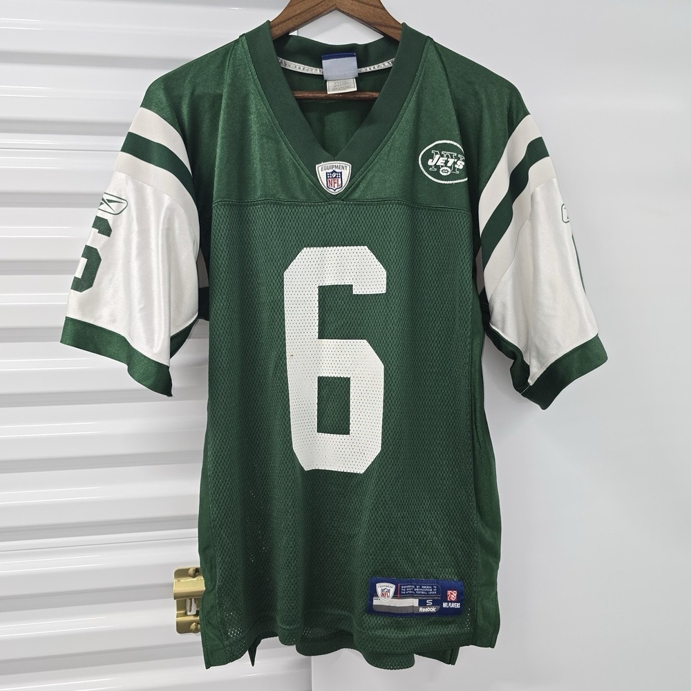 Reebok New York Jets Mark Sanchez #6 NFL Jersey Mens Small Green White‎ On Field